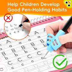 6 Pcs Magical Handwriting Workbooks Handwriting Practice Copybook, Magic Pen Reusable Copybook Grooves Template Design for Children