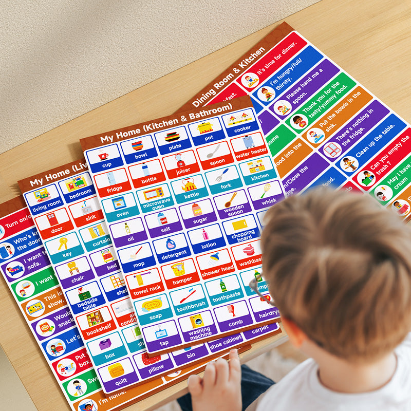 400 Pcs Daily Routine Stickers for Kids - English Sentences for Early Education and Learning