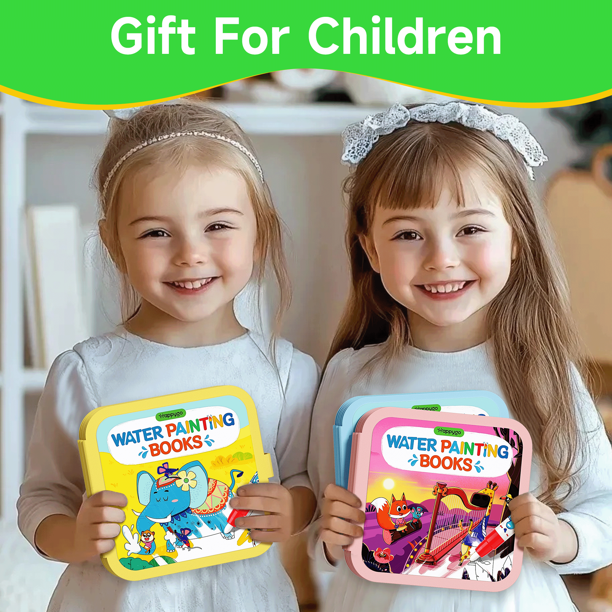 Water Coloring and Doodle Books for Toddlers, Paint with Water Activity Books, Travel Toys for Kids Watercolor Painting Art Supplies